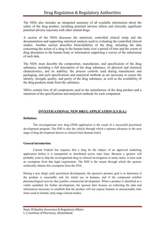 To compare filing process of NDA of different countries of India, US ...