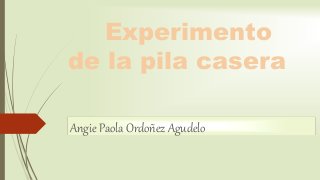 Experimento
de la pila casera
Angie Paola Ordoñez Agudelo
 