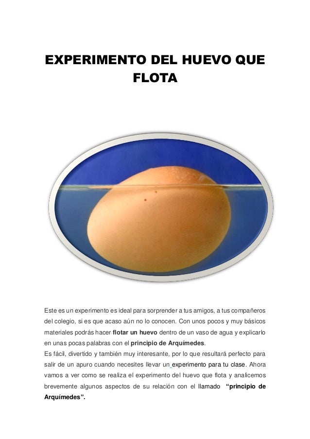 Experimento del huevo que flota