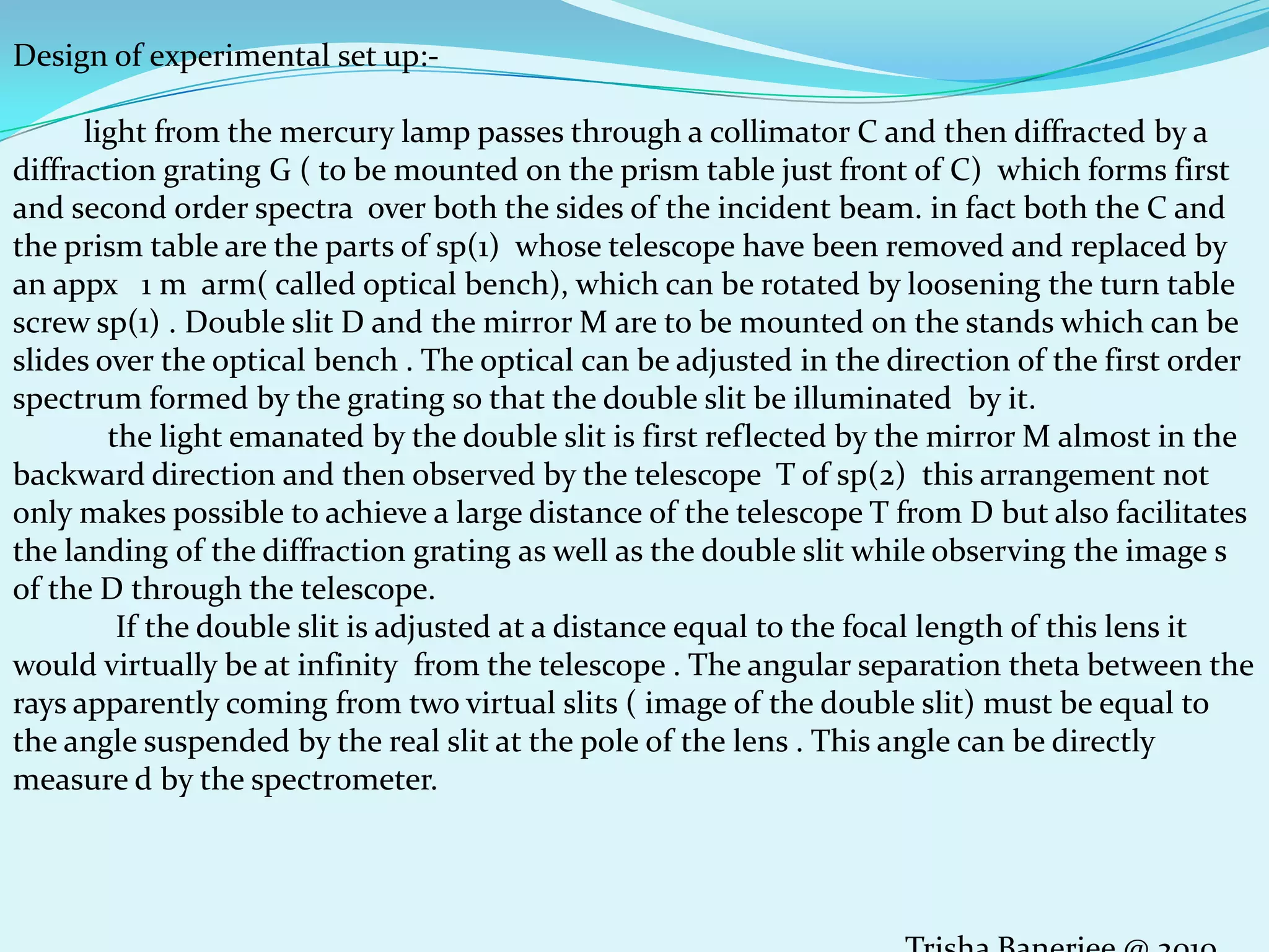 Experiment of finding the resolving power of the | PPTX