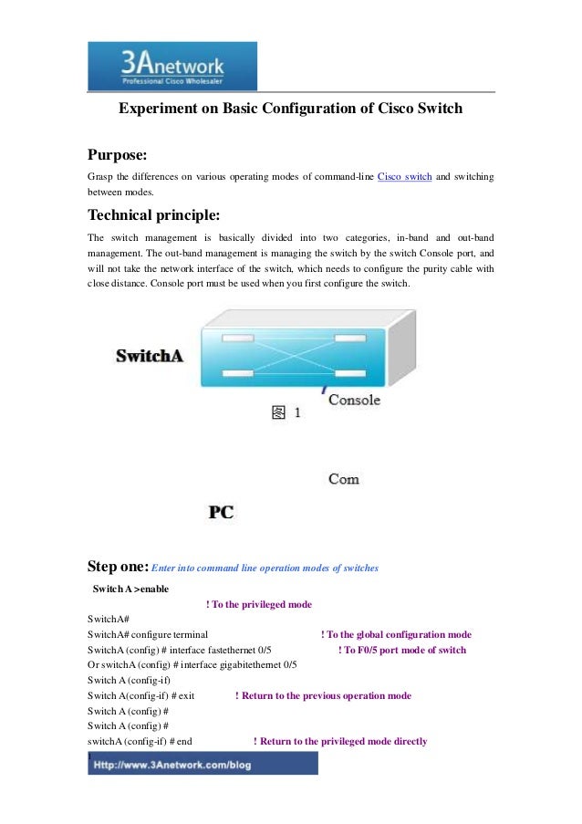 Experiment On Basic Configuration Of Cisco Switch Experiment on basic configuration of cisco switch
