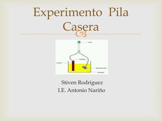 
Stiven Rodriguez
I.E. Antonio Nariño
Experimento Pila
Casera
 