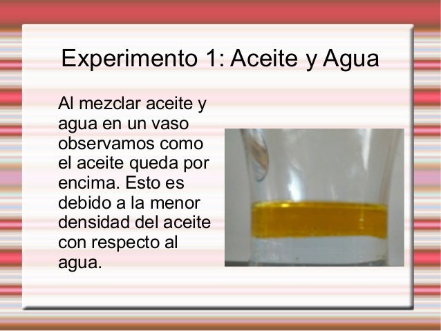 Informe De Experimento Agua Y Aceite