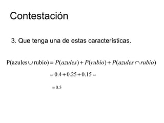 Contestación 3. Que tenga una de estas características. 