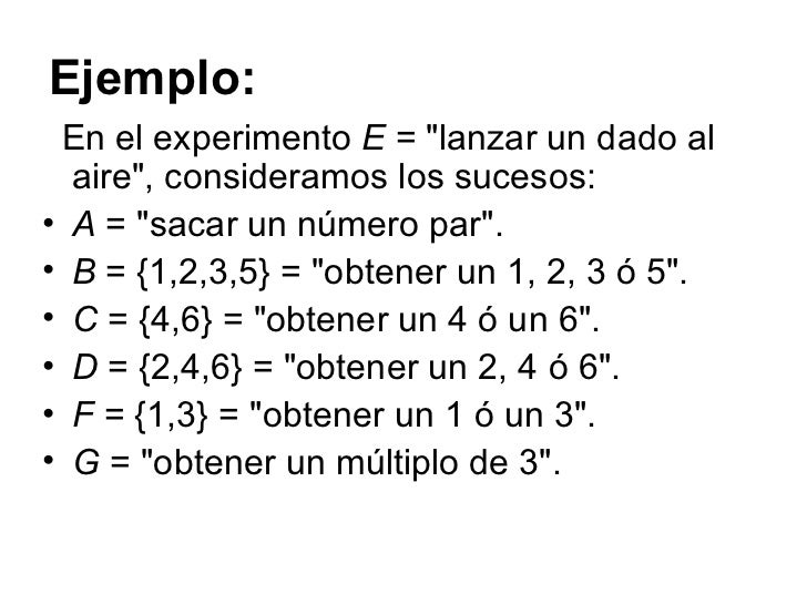 Experimentos Aleatorios Y Sucesos Experimentos Aleatorios Y Sucesos