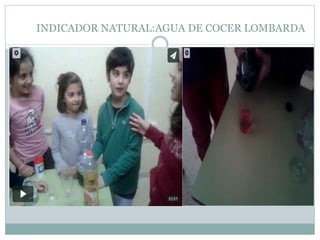 INDICADOR NATURAL:AGUA DE COCER LOMBARDA
 