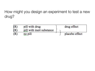 How might you design an experiment to test a new
drug?
 