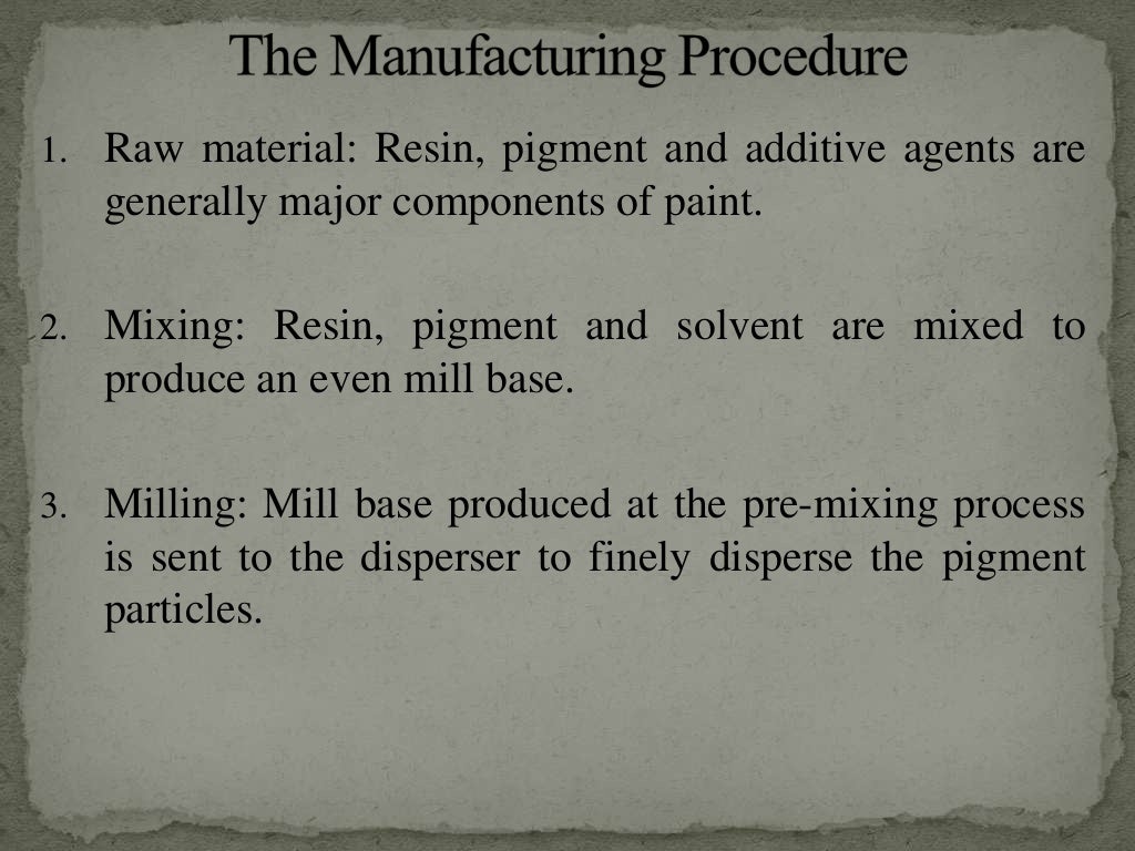 Paint Manufacturing Process