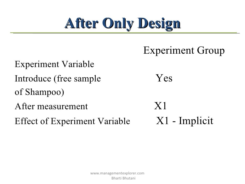 Experiment variables