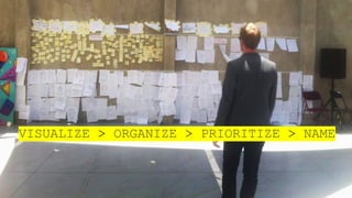 Visualization
VISUALIZE > ORGANIZE > PRIORITIZE > NAME
 