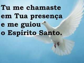 Tu me chamaste  em Tua presença  e me guiou o Espírito Santo.  