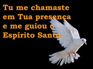 Tu me chamaste  em Tua presença  e me guiou o  Espírito Santo.  