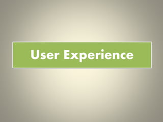 User Experience
 