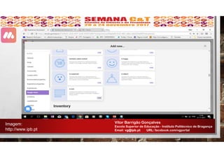 Vitor Barrigão Gonçalves
Escola Superior de Educação - Instituto Politécnico de Bragança
Email: vg@ipb.pt URL: facebook.com/vgportal
Imagem:
http://www.ipb.pt
 