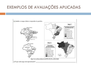 EXEMPLOS DE AVALIAÇÕES APLICADAS 