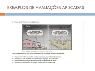 EXEMPLOS DE AVALIAÇÕES APLICADAS 