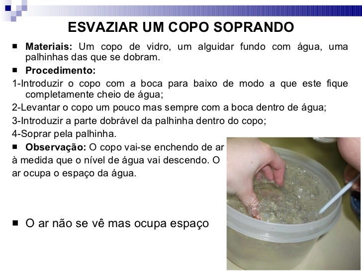 Experimento Que Comprova Que O Ar Existe