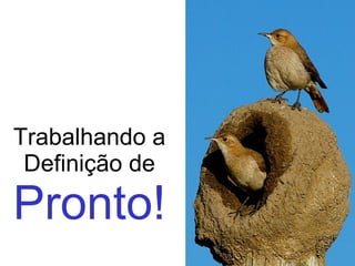 Trabalhando a Definição de  Pronto! 