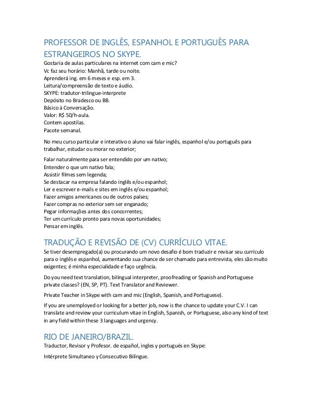 Carta De Apresentação Tradução Para Espanhol