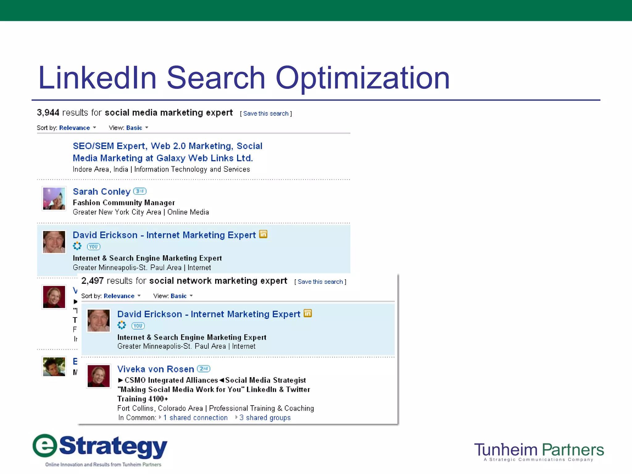 LinkedIn Search Optimization 