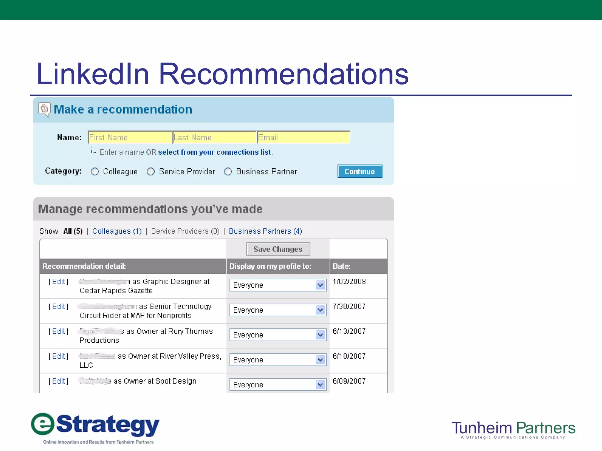 LinkedIn Recommendations 