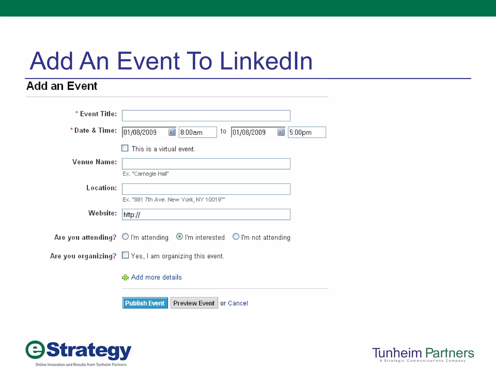 Add An Event To LinkedIn 
