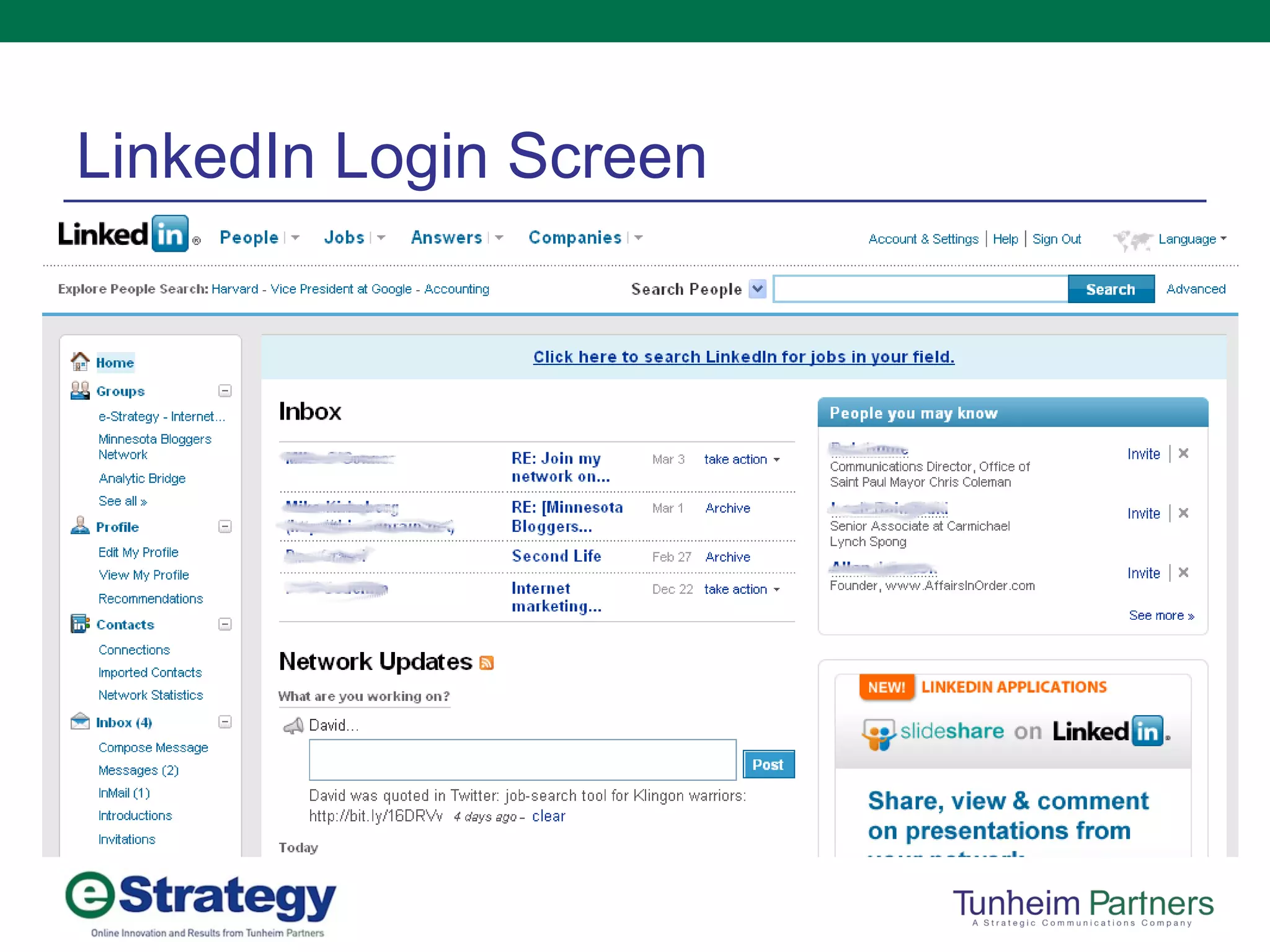 LinkedIn Login Screen 