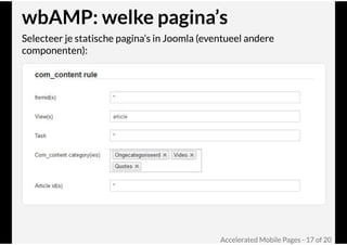 Google AMP @ Joomla! Performance Expert Sessie