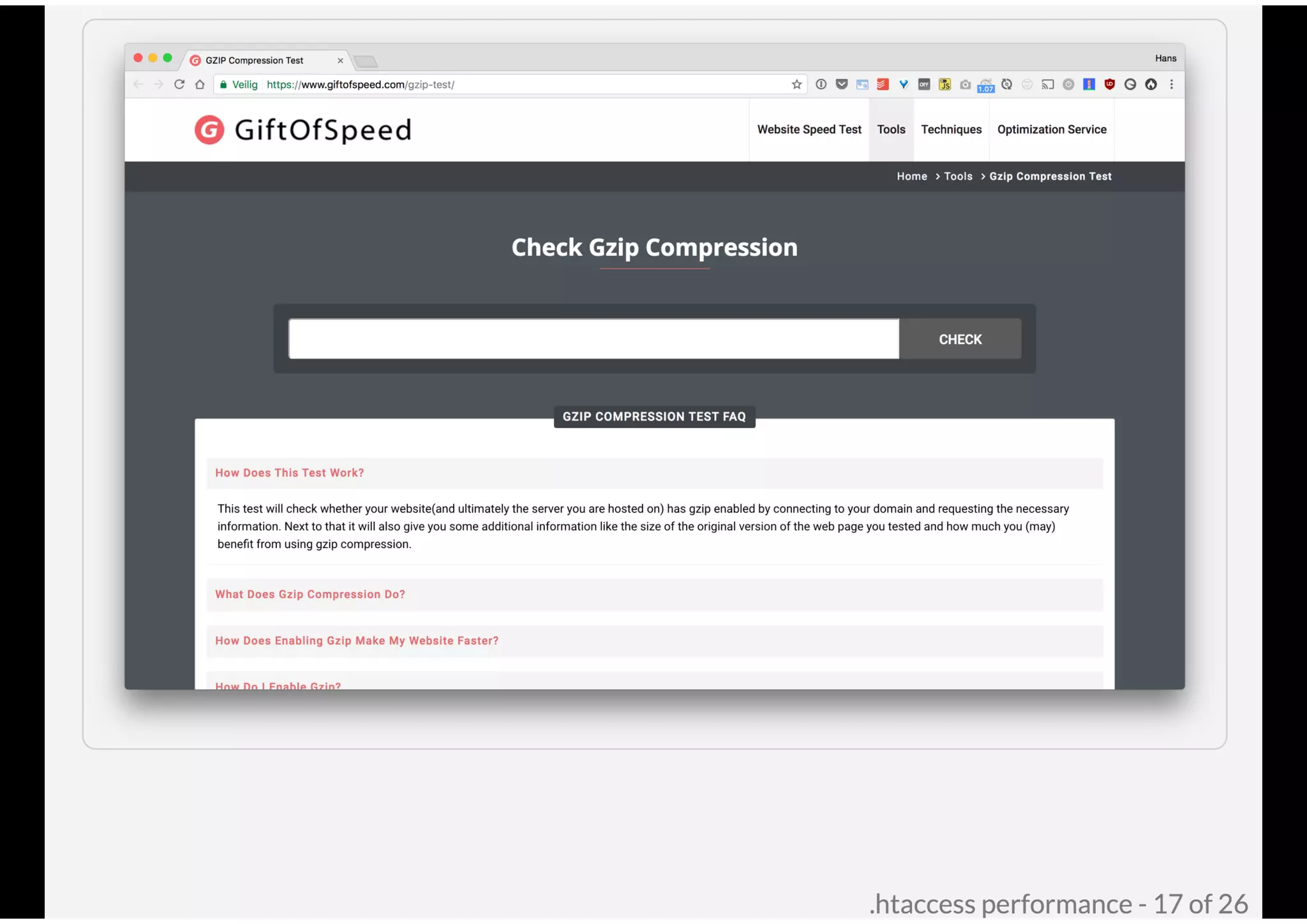 .htaccess performance @ Joomla! Performance Expert Sessie