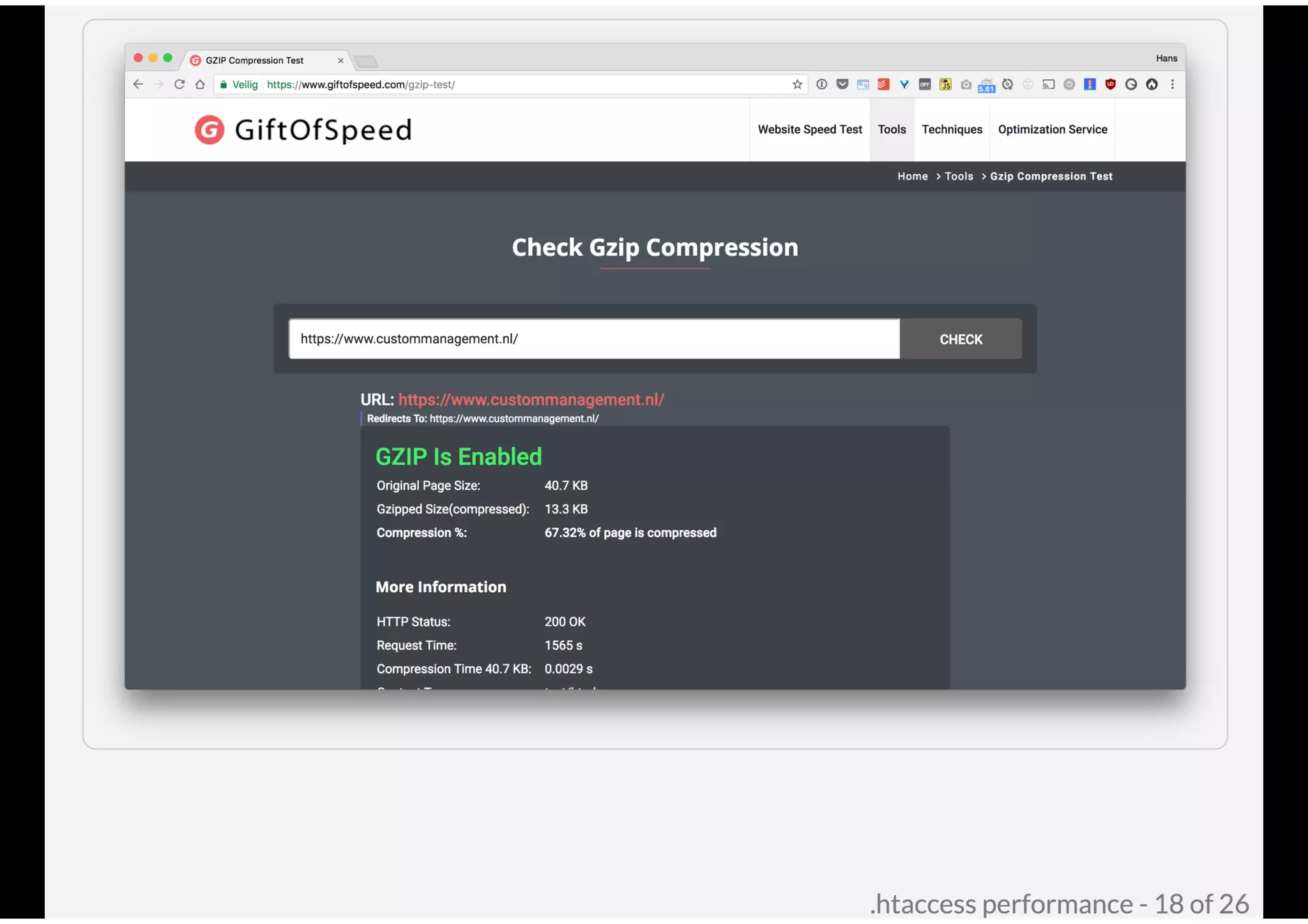 .htaccess performance @ Joomla! Performance Expert Sessie