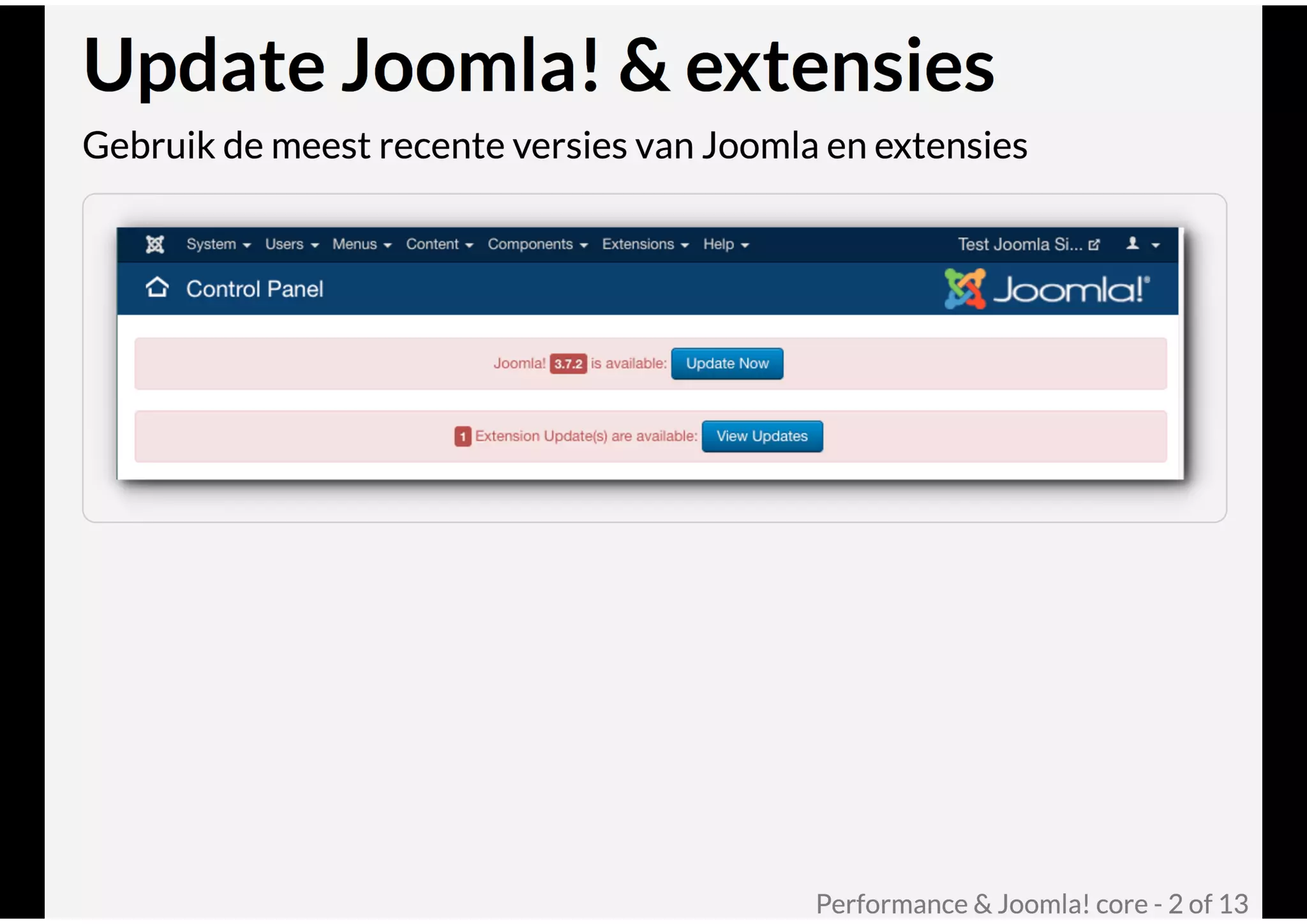 Performance & Joomla! core @ Joomla! Performance Expert Sessie
