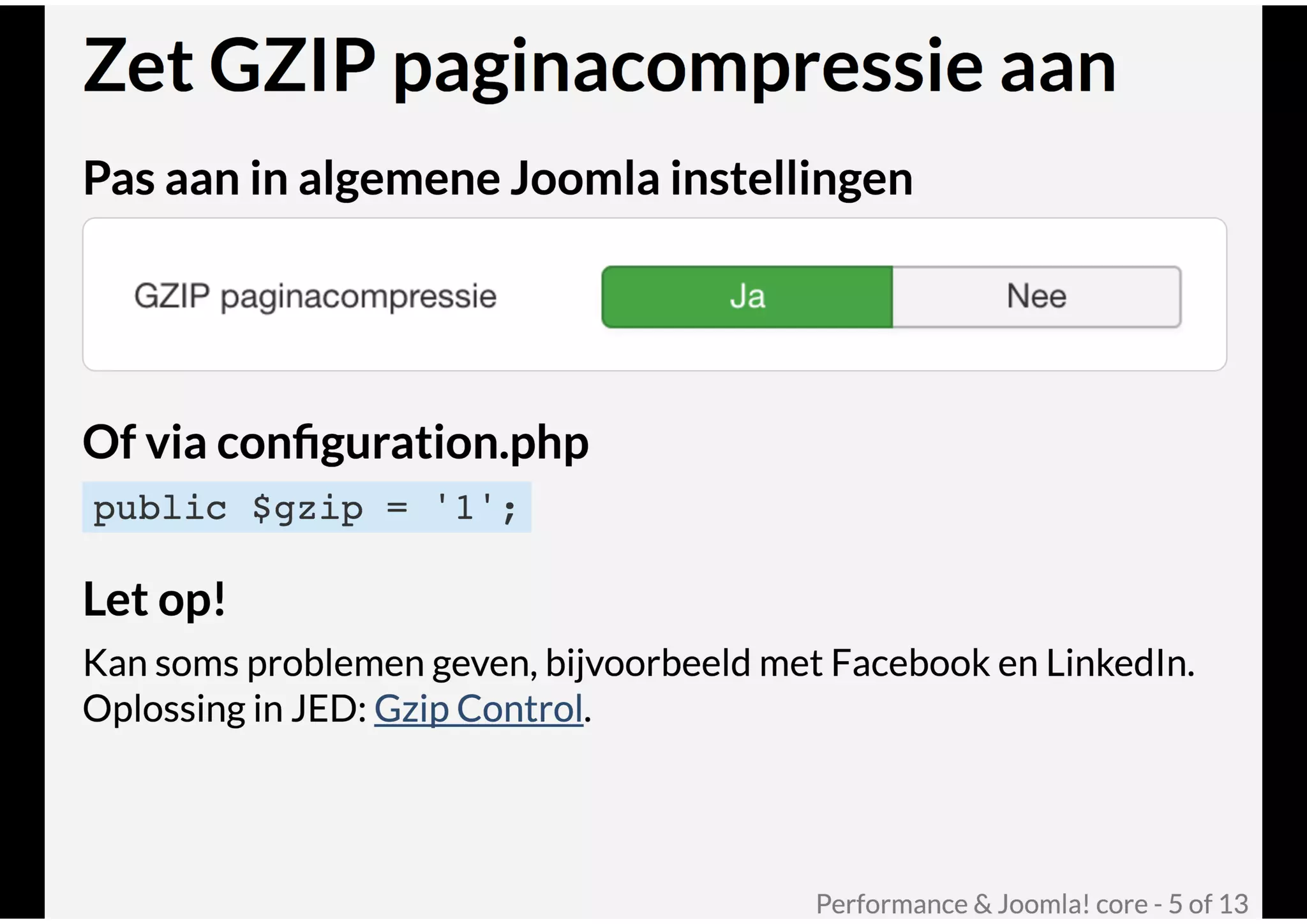 Performance & Joomla! core @ Joomla! Performance Expert Sessie