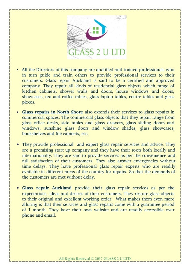 Expert and professional glass repairs in north shore