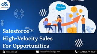 SalesforceTM
High-Velocity Sales
For Opportunities
cloud.analogy info@cloudanalogy.com +1(415)830-3899
 