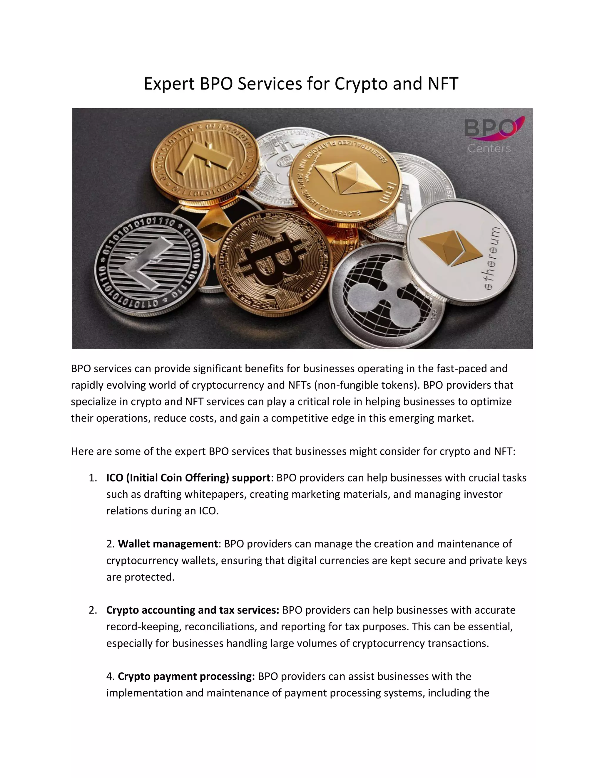 Expert BPO Services for Crypto and NFT | PDF