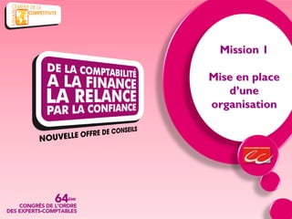 Mission 1

Mise en place
   d’une
organisation
 
