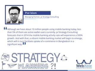 Naveed Mahbub
Chief Entertainment Officer, Naveed's Comedy Club

‘‘

The key is content. The delivery mechanisms are social media and web in general.
The audience, while at the moment being limited to the somewhat affluent, will
eventually become the masses now that 3G is in place and with smart phones
eventually becoming affordable.

’’

 