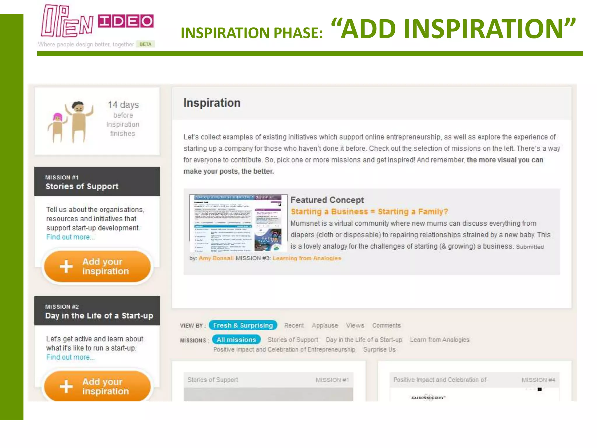 INSPIRATION PHASE:   “ADD INSPIRATION”
 