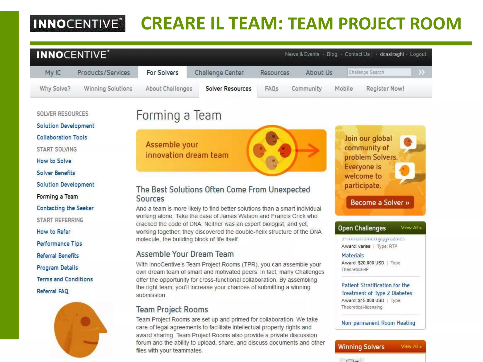 CREARE IL TEAM: TEAM PROJECT ROOM
 