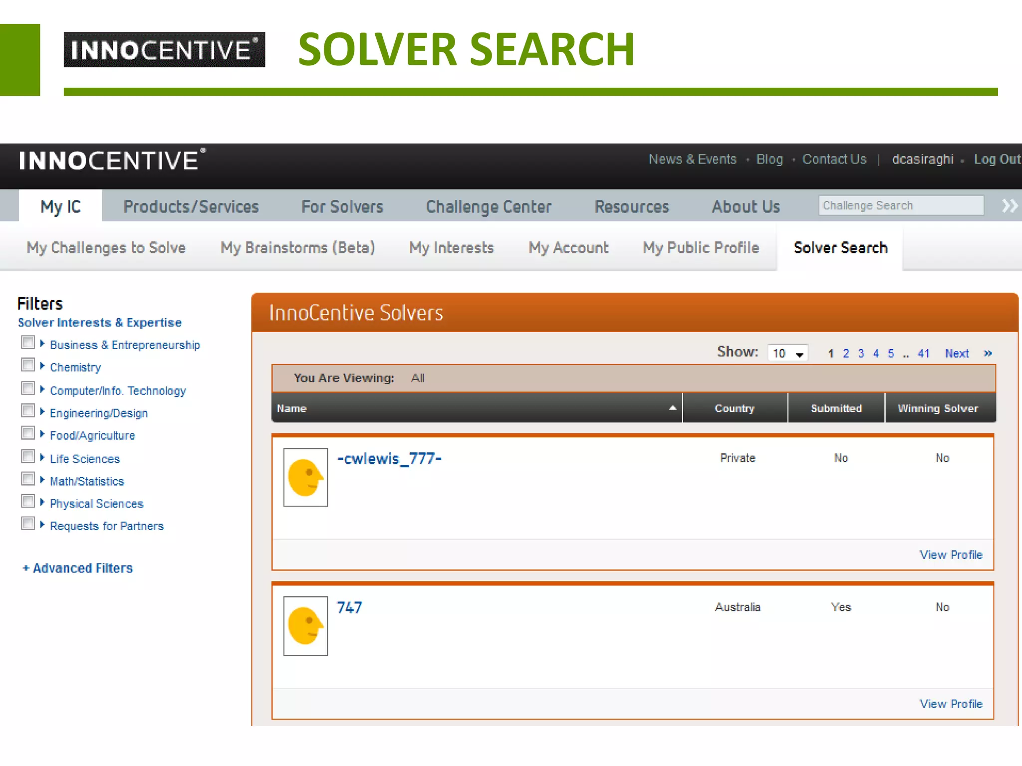 SOLVER SEARCH
 