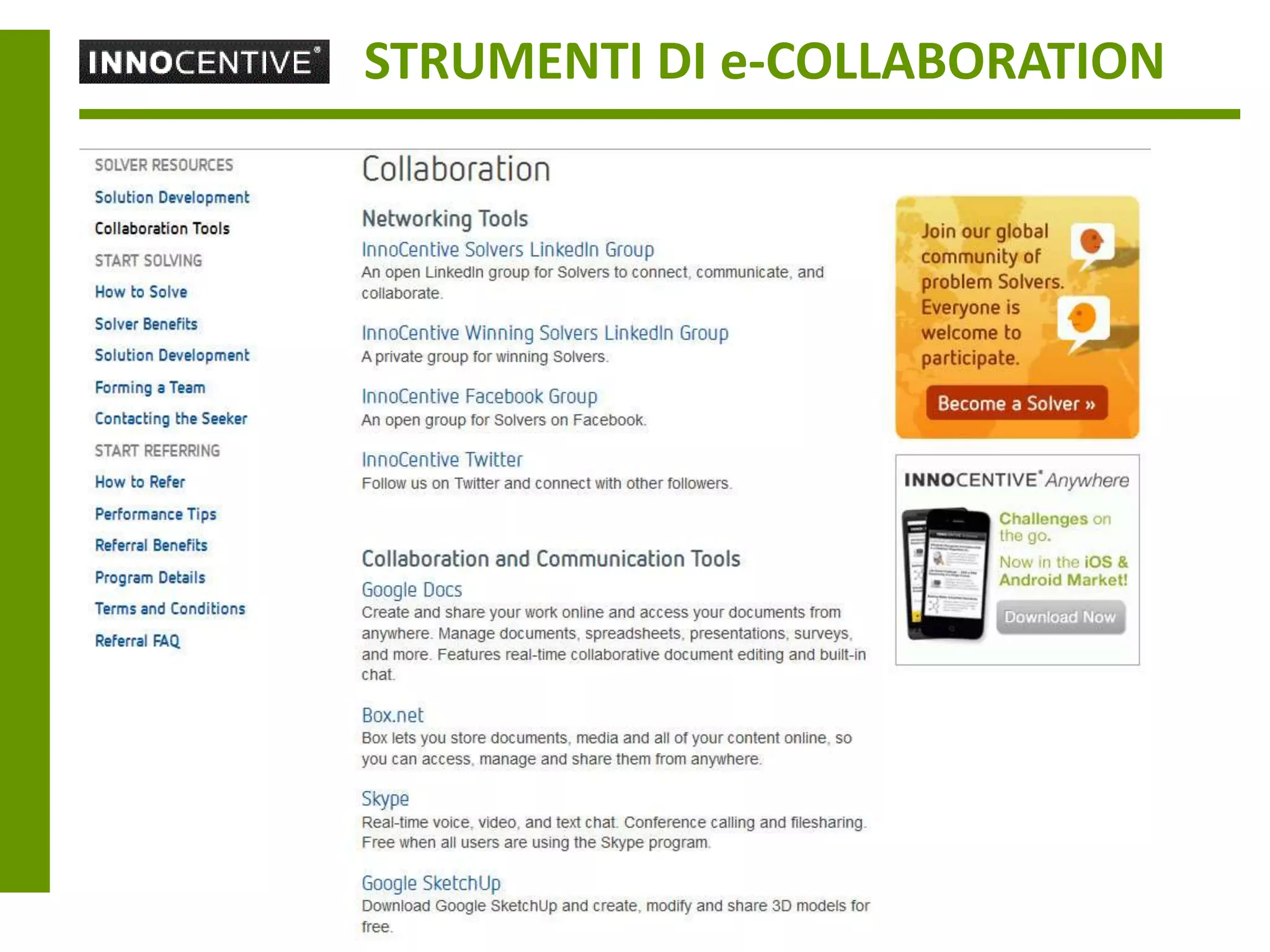 STRUMENTI DI e-COLLABORATION
 
