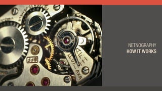 NETNOGRAPHY
HOW IT WORKS
 