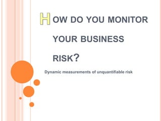 Unquantifiable Risk Expert Measurement Risk Managment Systems | PPTX