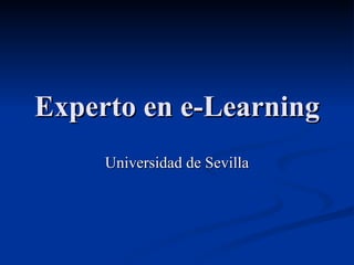Experto en e-Learning Universidad de Sevilla 
