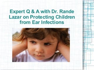 Expert Q & A with Dr. Rande
Lazar on Protecting Children
from Ear Infections

 