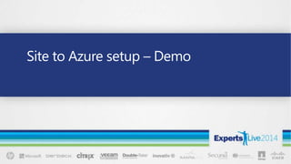 Site to Azure setup – Demo
 