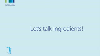 AUTOMATIONAUTOMATION
Let’s talk ingredients!
 