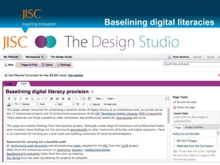 Baselining digital literacies
 