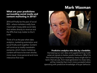 #69Predictions Marketing Experts Share for 2016