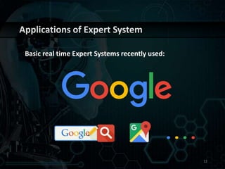 Applications of Expert System
Basic real time Expert Systems recently used:
12
. . . .
 